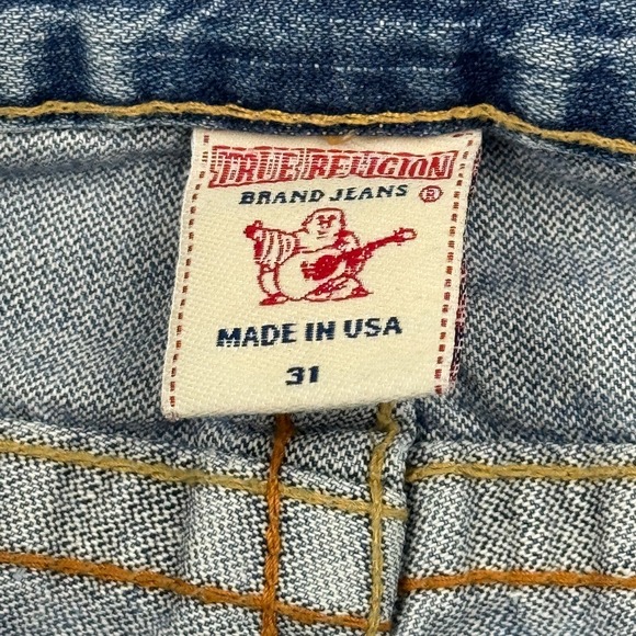 Vintage True Religion Jeans Men 31X33 Fits 32x31 Blue Billy Bootcut Made In USA - Picture 5 of 16